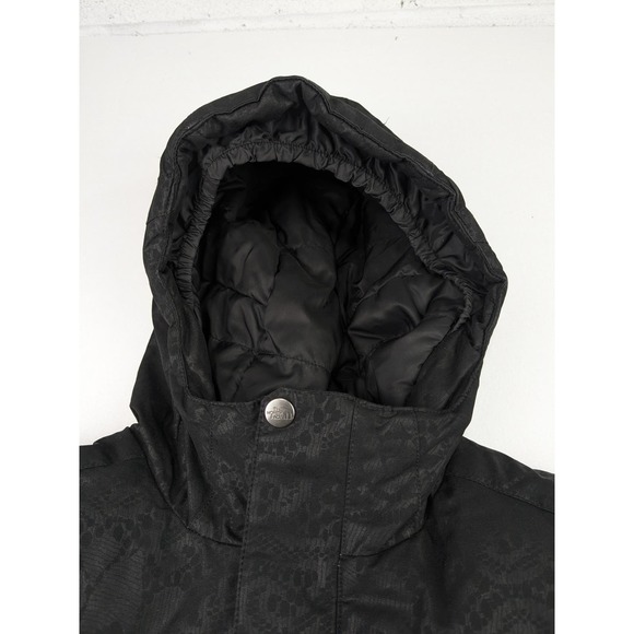 North Face 550 Black Patterned Puffer Coat - Picture 3 of 12